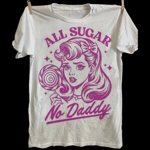 White and Pink Graphic Women's Tee